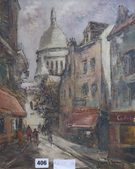 French School View of the Sacre Couer 41 x 33cm, unframed